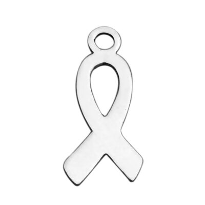 

304 Stainless Steel Charms Awareness Ribbon Stainless Steel Color 145x61x1mm Hole 15mm