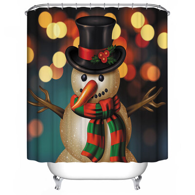 

Gobestart Custom Merry Christmas Fabric Waterproof Bathroom Shower Curtain 60 x 72