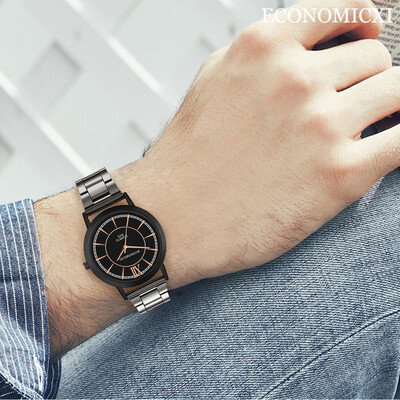 

Gobestart Fashion Mens Steel Band Analog Quartz Round Wrist Watch Mens Business Watch