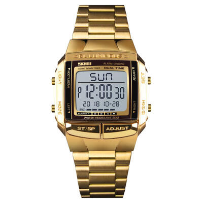 

SKMEI 30m Waterproof Square Dial Digital Wristwatch Mens Watch With Double Time Display