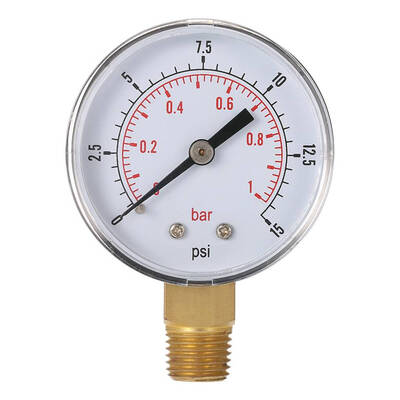 

0-15psi 0-1bar BSPT 50mm Water Pressure Meter Thread Mount Oil Pressure Gauge Air Compressor Manometer Tester