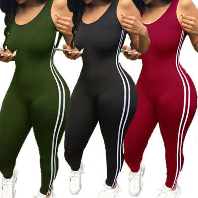

US STOCK Womens Sport Yoga Gym Rompers Suit Fitness Workout Jumpsuit Bodysuits