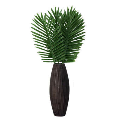 

12pcs24pcs Green Artificial Palm Leaves Simulation Tropical Plants Turtle Leaf Branch DIY Home Wedding Decorations