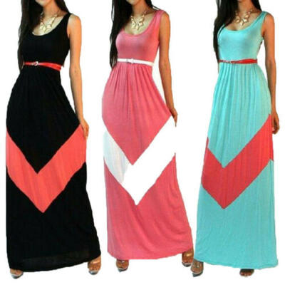 

Women Boho Wave Long Maxi Dress Evening Party Beach Dresses Summer Sundress
