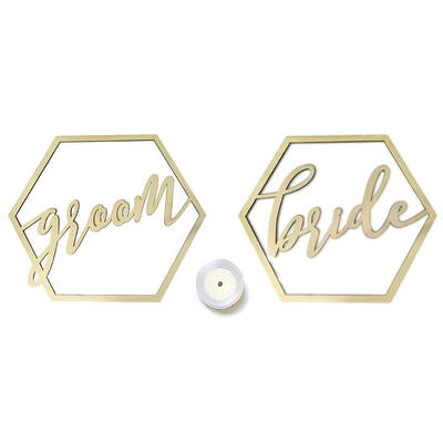 

2pcs Wooden Ribbon Chair Banner Sign Wedding Engagement Party Decoration