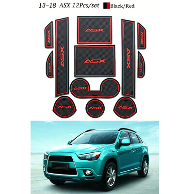

12pcsset Car Interior Decor Door Gate Slots Pad Cup Holder Groove Mat Replacement For Mitsubishi ASx 2013-2018