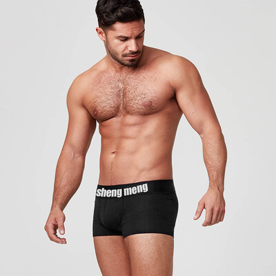 

Tailored Mens Sports Breathable Flat Angle Solid Color U Convex Pocket Underwear