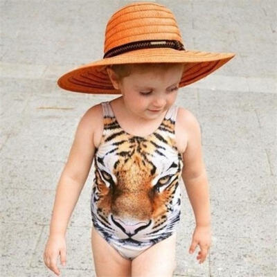 

Baby Girls Kids One-piece Cute Tiger Bikini Swimwear Swimsuit Bathing Suit Skirt Beachwear 0-4Y