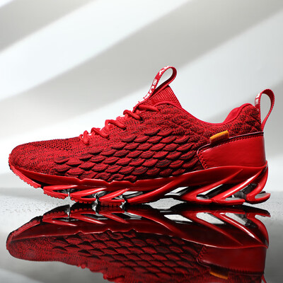 

New mens flying woven shoes net red trend fish scale mesh face knife sports running mens shoes