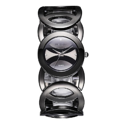 

Weiqin Luxury Bracelet Style Watch Super Simple Delicate Watch Dial with Rhinestone Embedded Elegant Wristwatch for OL Women Girl