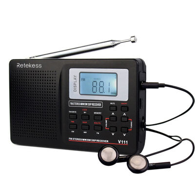 

Retekess V-111 MWFMSW Stereo Radio Portable Full Band FM Radio With LED Backlit Rechargeable Personal Pocket Radio Players