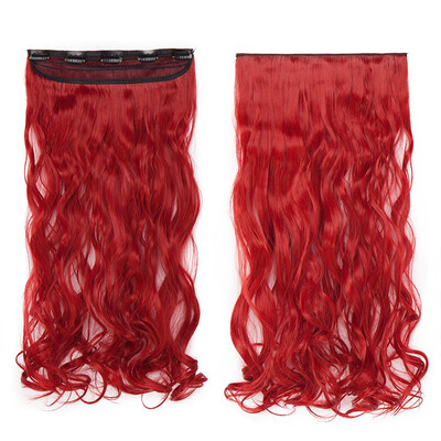 

Synthetic Fiber Clips in on Hair Extension 34 Full Head One Piece 5 Clips Long Silky Straight Curly Wavy