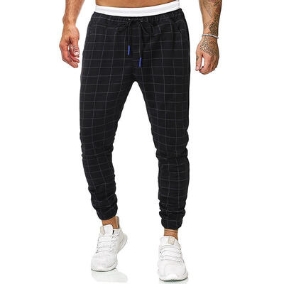 

Mens Casual Slim Pants Comfortable Stretch Striped Plaid Pants