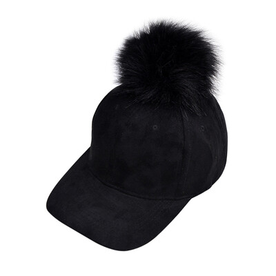 

Women Unisex Faux Buckskin Pom Pom Ball Suede Adjustable Baseball Cap