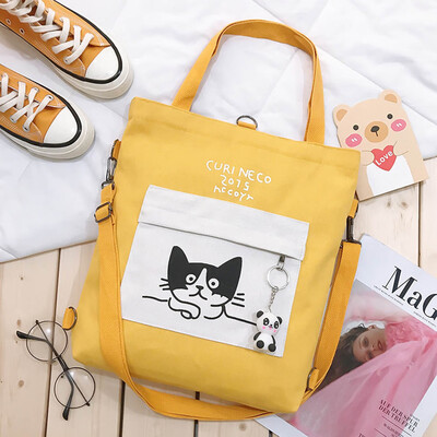 Multi-Style Durable Sturdy Canvas Girls Bag Student Straddle Bag Shoulder Bag