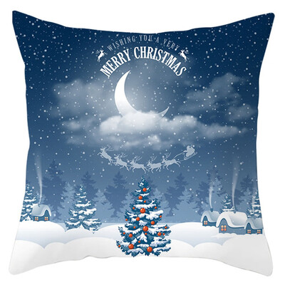 

Christmas Snow Series Pillowcase Printing Throw Pillowcase Christmas Snowman Home Decor Cushion Cover for Sofa Couch