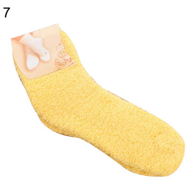 

Women Winter Warm Thicken Coral Fleece Fluffy Middle Tube Floor Sleep Socks
