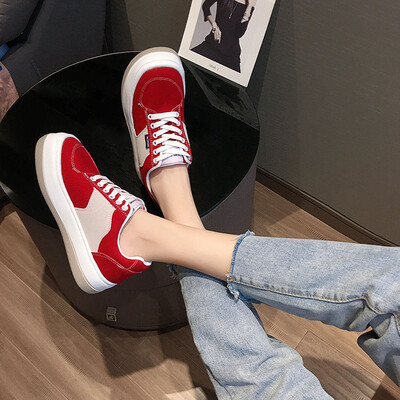 

Small White Shoe Lady Xia Han Baitao Fashion Ins Tidal Round Head with Canvas Shoes Muffin&Thick-soled Leisure Shoes