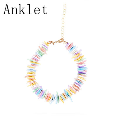 

Bohemian Hawaii Puka White Clam Chips Shell Necklace Irregular Chips Seashell Choker Necklace Summer Beach Statement Jewelry