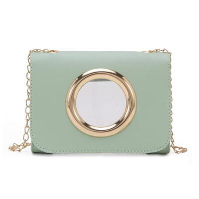 

Solid Color Clear Shoulder Handbags PU Leather Women Chain Crossbody Bags