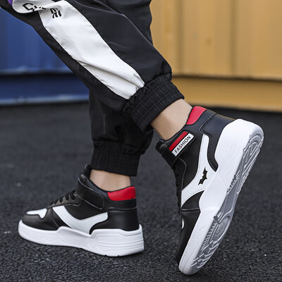 

Mens shoes autumn Korean version of the trend of wild tide shoes high to help small whiteboard shoes white shoes net red summer increase