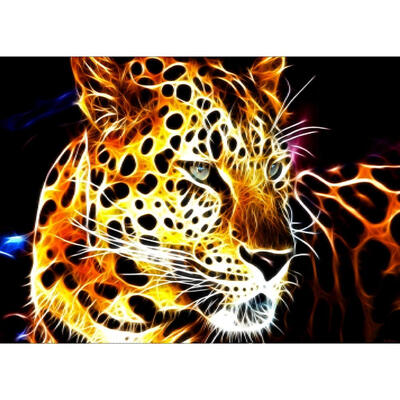 

5D DIY Full Drill Diamond Painting Lighting Tiger Cross Stitch Embroidery