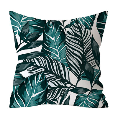 

〖Follure〗Green Leaf Printed Pillow Case Polyester Sofa Car Cushion Cover Home Decor