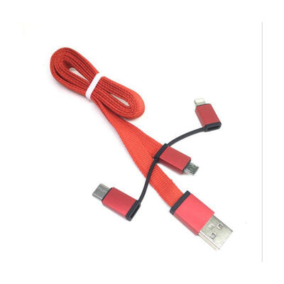 

3-in-1 Charge Cable Tangle-free Flat Charging And Syncing Cord For IPHONE Android Huawei-1m