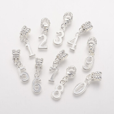 

Alloy European Dangle Beads Number Mixed 27528mm pendant 1516x58x152mm Hole 5mm