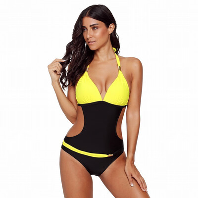 

Sling big chest gathered one-piece swimsuit bikini