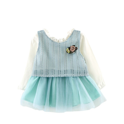 

Girl Dress Spring Dresses Children Clothing Princess Dress Long Sleeve Cute Bow Wool Dress Kids Girls Clothes