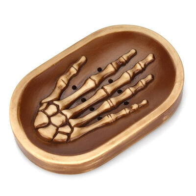 

Creative Resin Skull Hand Soap Tray Bathroom Drain Soap Dish Box Container