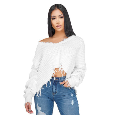 

〖Follure〗Womens Fashion AutumnWinter Long Sleeve Knitted V-neck Sweaters Wrap Pullover