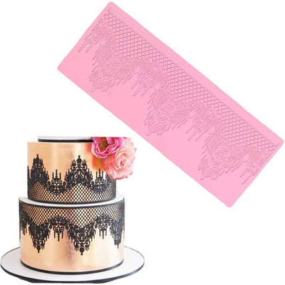 

Gobestart Lace Mould Silicone Mat Fondant Sugar Craft Cake Mold DIY Baking Decorating Tool