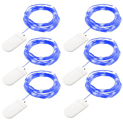 

Siaonvr 6Pcs 10LED Fairy Lights Battery Starry String Wire Decor Christmas Blue