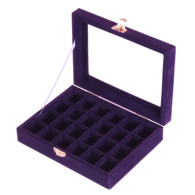 

24 Grid Ring Ear Studs Foam Box Pack Show Collection Jewel Case