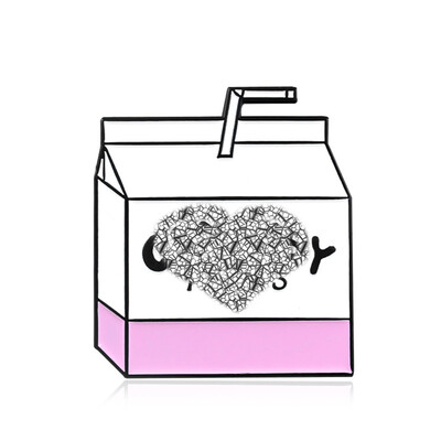 

6 Styles Cute Cartoon Coffee Cup Milk Enamel Badge Collar Brooches Pin Clothes Jewelry Decor