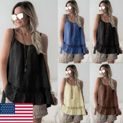

Fashion Womens Sleeveless Tank Blouse Ladies Camisole Vest Tops Blouse Shirts