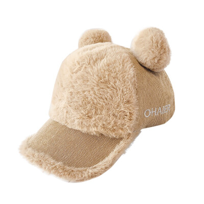 

Kids Adjustable Hats Corduroy Ball Hat Baby Girl Winter Warmer Baseball Cap Breathable Patchwork Visors Hats