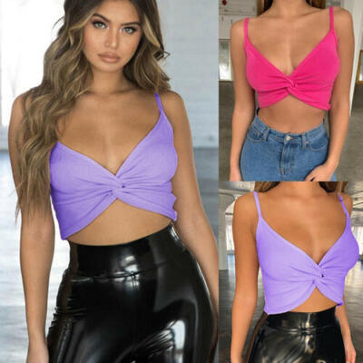 

UK Women Sexy Buckle Vest Boob Tube Crop Top Bralet T Shirt Cami Tank Top Blouse