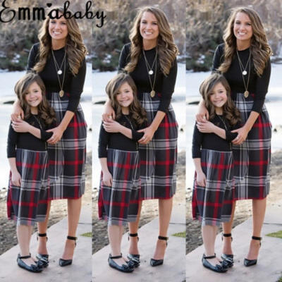 

Mommy&Me Outfits Mother Daughter Matching Girl Striped Dress Family Outfits