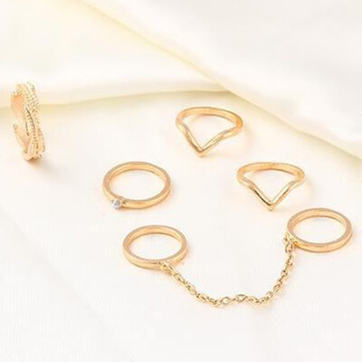 

5Pcs Punk Gold Stackable Knuckle New Rings Women Finger Ring Set Jewelry Gifts