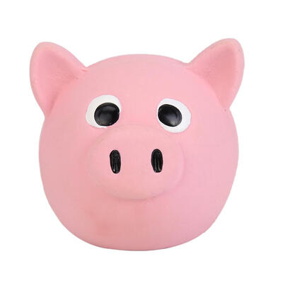 Cute Animal Head Shaped Squeak Latex Toy Dogs Puppy Bite Chew Squeaky Toys