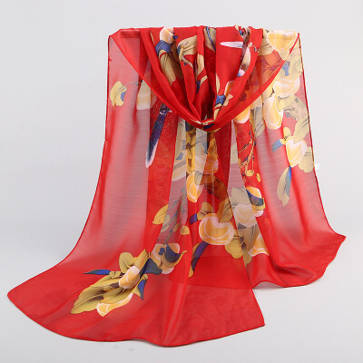 

2018 spring new magpie primrose ladies chiffon silk scarf wholesale Yiwu small scarf scarf gift