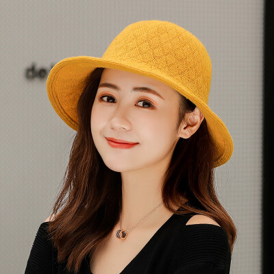 

2019 autumnwinter new solid-colored diamond knitted wool line hat women outdoor leisure warm basin hat fisherman hat