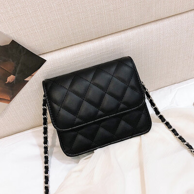 

Rhomboid chain bag texture chic Mini Womens bag New 2019 Fashion small Square bag single shoulder bag oblique satchel bag