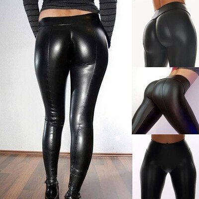 

Tailored Womens Solid Workout Leggings Fitness Sports Leather Pants Athletic Pants