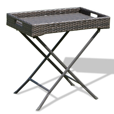 

Brown Foldable Rattan Tray Table