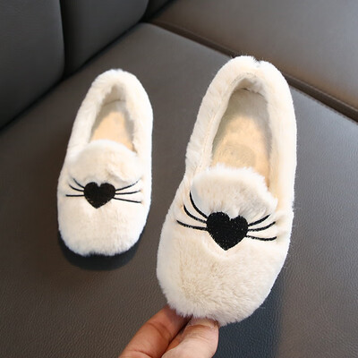 

Baby Girl Shoes 2019 Autumn Winter Children Lovely Plush Anti-Slip Princess Flats Kids Sneakers Toddler Soft Soled Walkers Shoes