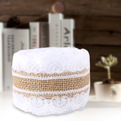 

Greensen 5mroll Natural Burlap Lace Hessian Jute Ribbon Home Wedding Decoration Jute Lace Ribbon Burlap Lace Hessian